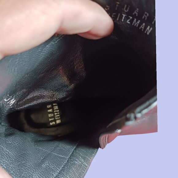 Stuart Weitzman  Leather Mid-Calf Heeled Boots Leather Size 7 - Picture 4 of 15